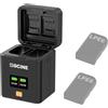 ZTIANFOTO ZG CINE PS-LPE6 - Scatola di ricarica per batterie EOS LP-E6/E6N/E6NH/E6P, ricarica rapida USB-C PD con display OLED, doppio caricatore per fotocamera, scatola di ricarica portatile con scomparto per