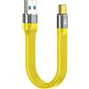 QIANRENON USB C a USB 3.1 Corto Cavo 10 Gbps Type C Maschio a USB 3.1 Maschio flessibile piatto cavo, USB 3.2 Gen 2 cavo dati 100 W PD ricarica rapida, per Tablet Smartphone, Giallo,13 cm/5.1in