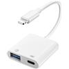 Vecbmn Adattatore Lightning USB, Adattatore Lightning a USB OTG per iPhone, per iPhone iPad, OTG per Lettore di Schede, Unità Flash U-S-B, U Disk, Mouse, Tastiera, MIDI - Plug and Play
