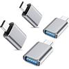 Ticenpe Adattatore da USB C a USB, confezione da 4, adattatore OTG da USB C maschio a USB A femmina 3.0, convertitore di tipo C per MacBook Pro, Mac Mini, iPhone16 serie 15, iPad 10 11, Dell XPS, Samsung