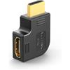 VCELINK 8K HDMI Adattatore 90 Gradi, Connettore HDMI 2.1 Angolo Retto Maschio a Femmina per Laptop/Roku Stick/PS5