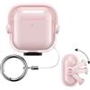 kwmobile Cover per Apple Airpods 4 Case - Custodia per Apple Airpods 4 - Cuffie In Ear - Protezione Auricolari Completa - rosa antico/trasparente
