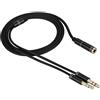 Tonysa Cavo di Prolunga per Splitter per Cuffie da 3,5 mm da Femmina a Doppio da 3,5 mm Maschio Splitter per Microfono Linea Adattatore per Auricolari per Musica Gioco Vocale Chiamata