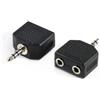JZK 2x Splitter adattatore divisore per cuffie jack 3.5mm per telefono cellulare/lettore MP3/laptop/tablet/altoparlante/auricolare, Spina jack 3.5mm a jack doppie 3.5mm, adattatore audio stereo