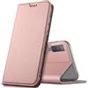 Verco Galaxy A7 (2018) Cover, Custodia a Libro Pelle PU per Samsung Galaxy A7 2018 Case Booklet Protettiva [magnetica integrata], Rosa