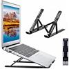 Frabe Supporto Pc Portatile Regolabile, Porta Pc, Porta Computer, 7 Livelli in Plastica, Nero