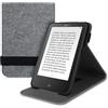 kwmobile Custodia in feltro compatibile con Tolino Vision 1/2 / 3/4 HD - Cover con Fascia e Leggìo - e-Reader Stand Flip Case - Feltro grigio chiaro