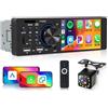 Hodozzy USB Autoradio 1 Din con Schermo da 4 Pollici, CarPlay e Android Auto, Compatibile con Bluetooth 5.2, Radio FM, Ricarica Rapida, TF/AUX, Mirror Link, EQ SWC, Telecamera Posteriore