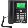 Dioche Telefoni di Casa Telefono Abs Kx T880C ID Chiamante Display Telefono Fisso Funzione di Silenziamento della Batteria per L'home Office (nero) (Nero)