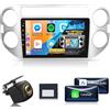 ETLFUCyber [2G+64G] Android Autoradio per Tiguan Volkswagen VW 2006-2016 con Senza Fili Carplay e Android Auto, Autoradio Touch Screen HD da 9 pollici con GPS/WiFi/Bluetooth/EQ/FM RDS