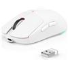 Azmall Mouse ergonomico senza fili per computer portatile/PC/MacBook/iPad, 2,4 GHz e Bluetooth Ufficio Muto mouse wireless 1600 DPI (Mouse ergonomico wireless, Bianco)