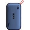 SSK SSD Esterno 4TB fino a 4000MB/s, USB4 40Gbps per Thunderbolt 4, Unità a Stato Solido Portatile per iPhone 15/16/17 Pro, Desktop, Laptop, Mac, OTG, con Indicatore LED