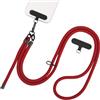 Segus Cordino Cellulare, 1 Pezzo 8mm Porta Cellulare Collo, Cordino Telefono Collo, con 2 Patch, Tracolla Telefono, Regolabile e Rimovibile, Adatto a Tutti Gli Smartphone (Rosso Giuggiola)
