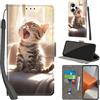 PHINIENLAND Cover per Xiaomi Redmi Note 13 Pro Plus 5G Case PU Pelle Custodia [Kickstand] [Chiusura magnetica] [Slot per Schede], Portafoglio Flip Custodia per Redmi Note 13 Pro+ 5G,Gatto