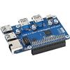 Coolwell USB 3.2 Gen1 And Gigabit Ethernet HUB HAT For Raspberry Pi Series Board, 3x USB 3.2 Gen1, 1x Gigabit Ethernet,Plug & Play,Driver-Free