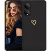 Kaywzo Cover per Honor X7 4G,Custodia in Silicone TPU Liscio di Morbido con Modello Cardiaco,Design Minimalista,Ultrasottile Donna Antiurto Case Cover,Nero