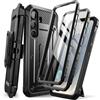 SUPCASE Cover per Samsung Galaxy S25 con Supporto, [2 Cornici Frontali] [Protezione Schermo Integrata e Clip da Cintura] Custodia Protettiva di Grado Militare per S25 6.1'' (Nero)