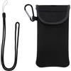 MUU Custodia in neoprene con moschettone e cinturino da polso, colore: nero
