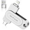 Vefsna [Senza App] MFi Pendrive 512GB per iPhone, chiavetta USB per iPhone, Pendrive USB-C Lightning esterna compatibile con Phone/iPad, Android e PC, USB 3.0 per il backup di foto, video e dati mobili