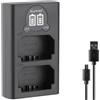 Blumax Slim Dual Charger per batterie Sony NP-FZ100 - Caricabatterie compatibile con Sony Alpha 6600 6700 A7 III 7RM3 / Alpha 9 III 9III 9S / A9III A9III A9III A9S