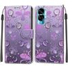 SIENIANLINE Cover per Honor 90 Lite / X50i 5G PU Pelle Custodia Flip Viola