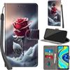 Haninsuze Cover per Xiaomi Redmi Note 9S/Redmi Note 9 Pro Custodia Cover Pelle Libro Portafoglio con Porta Carte Magnetica Protezione Antiurto Cuoio Flip Case Custodia Cover per Redmi Note 9S, Rose