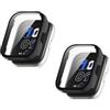 TINGYR 2 Pezzi Cover Compatibile con Amazfit Bip 5 Unity, PC + Vetro Temperato per Proteggere lo Schermo, Anticaduta, Custodia Compatibile con Amazfit Bip 5 Unity.Nero