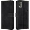 Bravoday Cover per Nokia C32 / Nokia C32, Flip Custodia in Pelle PU con Slot per Schede, Portafoglio Custodia per Nokia C32 / Nokia C32, Nero