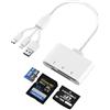 Lymfora Lettore di schede SD 3 in 1 per iPhone con Lightning/USB-C/USB-A - XD, SD, MicroSD adattatore per schede di memoria fino a 2 TB, compatibile con iPhone 16/15/14, iPad, Android, MacBook, PC, fotocamera