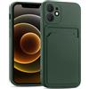 Verco Custodia Compatibile con iPhone 12 Mini Cover, Custodia Protettiva con slot per carte per iPhone 12 Mini Case Sottile in Silicone, Verde