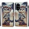 KENHONER Cover Compatibile con Honor 200 Pro, Premium Pelle PU Portafoglio Flip Libro Custodia per Honor 200 Pro [Protezione Completa] - gatto