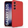N NEWTOP Cover Compatibile per Samsung Galaxy S25, Custodia TPU SOFT Gel Silicone Ultra Sottile Flessibile Case Posteriore Protezione Fotocamera Anti Urto Guscio Scocca Colorato Fina (Rosso)