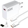 DONOONIS Caricabatterie Rapido Da 90 W, Caricabatterie Rapido Da 90 W Con Cavo USB-C Da 6 A E 2 M, Spina Turbo Per Poco X7 F6 F7 Pro 15 14 13 Ultra Poco Note 14 13 Pro 5G 14T 13T Poco Pad M6