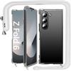Fciaeytou Cover per Samsung Galaxy Z Fold 6 con cordino e collana in cristallo trasparente trasparente per Samsung Z Fold 6 ultra sottile pieghevole custodia antiurto protezione custodia Z Fold 6 portatile