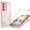 RonRun Cover per Realme C75 4G, 360 Gradi Antiurto Custodia con Protezione Schermo Integrata Trasparente Rugged TPU Bumper Doppia Protettiva Cover per Realme C75 4G - Rosa