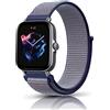KeeFos 20MM Cinturino per Amazfit Cheetah 2 Pro/T-Rex 3 Pro 44mm/Active 2/2 Square/GTR Mini/GTR 42mm/GTS 4/4 Mini/3/2e/2 Mini/2/Bip 3 Pro/Bip 3, Nylon Cinturino di Ricambio Elasticizzata - Blu