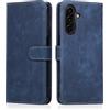 MIKULLE Cover a Libro per Samsung Galaxy A17 5G / 4G (6.7), Custodia in Pelle PU e Silicone TPU Bumper, Flip Chiusura Magnetica Caso Portafoglio con Funzione Stand - Blu