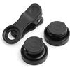 System-S Obiettivo Universale Clip on 0,4 X Fisheye 0,67x grandangolare e Lente Macro per Cellulare, Smartphone, Tablet PC
