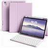 ZKTUYU Custodia con tastiera per iPad Air 11 pollici (2025 M3/2024 M2), iPad Air 5./4a gen(2022/2020) 10.9 pollici, layout tedesco QWERTZ magnetico, tastiera Bluetooth rimovibile con portapenne, viola