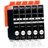 Supply Guy 5 Cartucce Per Stampanti compatibile con Canon CLI521 Nero-Photo per Pixma IP3600 IP4600 IP4600X IP4700 MP540 MP550 MP560 MP620 MP630 MP640 MP640R MP980 MP990 MX860 MX870