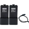 VBESTLIFE 2PCS BL5 7.4V 3800mAh Li Ion Batteria per Baofeng UV 5R 5RA 5RB 5RC 5RD 5RO 5RE UV 5X3 UV 5RTP UV 5R Plus, Batteria Walkie Talkie