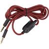 KIMISS Cavo per Cuffie di Ricambio Cuffie da Gioco Rosso Nero Rame Privo di Ossigeno Cavo Microfono Incorporato con Controllo del Volume per G433 G233 G Pro X Pc Phone