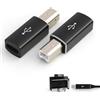 Tuwonwa 2 PCS Adattatore da USB B a USB C, Convertitore Femmina Tipo C a USB B 2.0 Compatibile con Stampanti, Scanner, Fax, Piano Elettrico, Dispositivi MIDI, Laptop e Accessori Smart, Trasferimento Rapidoc