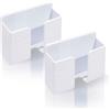 TiciKim 2 supporti da parete per cellulare con adesivo 3M, supporto per caricabatterie e telecomando, ideale per uso in letto e soggiorno (bianco)