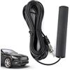 Dewfigs ㅤ Adattatore Antenna Autoradio Interna Elettronica Amplificata Universale ANT-309, Montaggio Adesivo Nascosto sul Parabrezza Frequenza 85-470MHz, Cavo FM 5m Connettore Plug DIN per Auto Camion