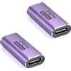 TNSLAND 2 adattatori USB C (USB C Female a Female), compatibili con Thunderbolt 5, 240 W di ricarica rapida, 80 Gbps, trasferimento dati da USB C a adattatore per iPhone, MacBook, Tablet