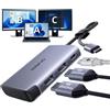 llano HDMI Splitter per Display Esteso per Doppio Monitor Adattatore da USB-C a Doppio HDMI MST,4K@60Hz 2K@144/ 120Hz PD 100W HDR10+ MST SplitExtend HDMI per Laptop macOS e Windows