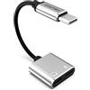 N NEWTOP Cavo 2in1 Adattatore AD07 Sdoppiatore Type-C Porta Doppia Tipo C Dual Splitter e Ascolto Musica Audio OUT Cuffie Audio e Carica Universale Compatibile per Cellulari Smartphone (Grigio)