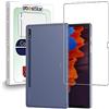 ebestStar - Cover per Samsung Galaxy Tab S7+ SM-T970, Custodia Silicone Trasparente, Protezione TPU Antiurto, Morbida Sottile Slim, Trasparente + Vetro Temperato