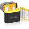 imuto AA Batterie Ricaricabili Lithium 8 Pack con Caricabatterie, 3600 mWh ad alta capacità 3 Ampere potenza di picco al 100%, batterie al litio ad alte prestazioni a tensione non costante doppia A